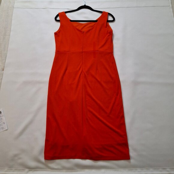Venus Womens Sleek Pencil Coral Dress Size L Laced Slit Back Zipper Sleeveless - Picture 9 of 14